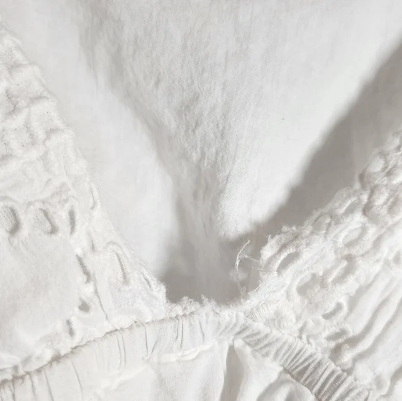 Boohoo White Eyelet Mini Dress Women US 10 - Picture 5 of 6